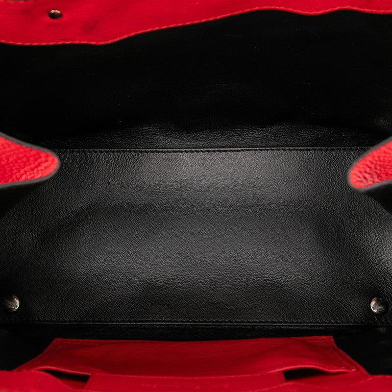 バレンシアガ ザ ペーパー トートバッグ ショルダーバッグ 2WAY レッド レザー レディース BALENCIAGA 【中古】