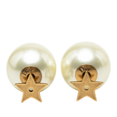 ディオール スター 星 スタッドピアス ゴールド メッキ フェイクパール レディース Dior 中古