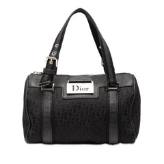 ディオール トロッター ストリートシック ミニ ボストンバッグ ハンドバッグ ブラック キャンバス レザー レディース Dior 【中古】
