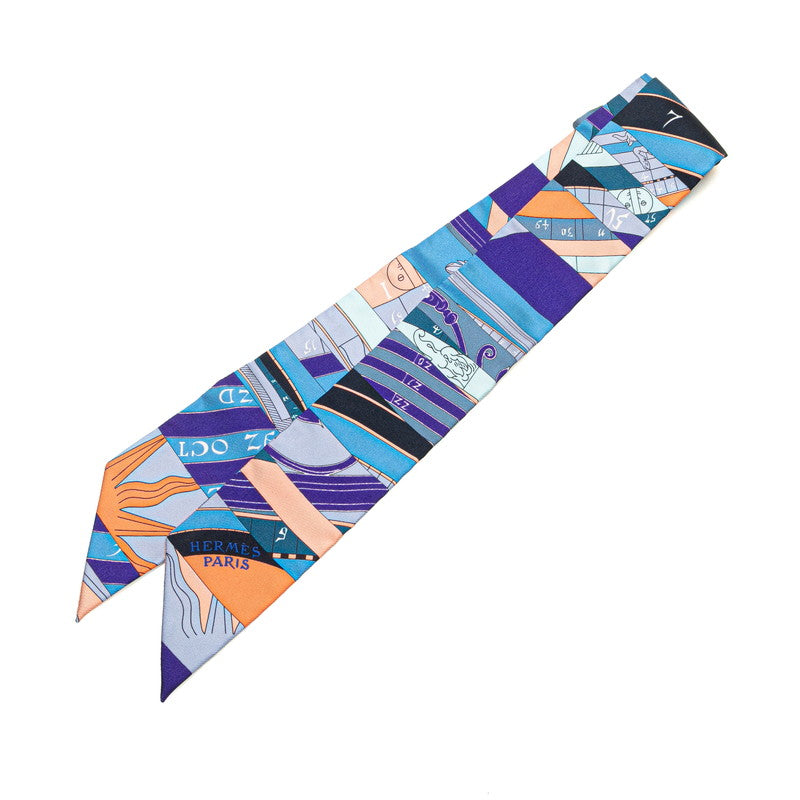 エルメス ツイリー ASTROGIE NOUVELLE 新たなる占星術 スカーフ ブルー マルチカラー シルク レディース HERMES 【中古】