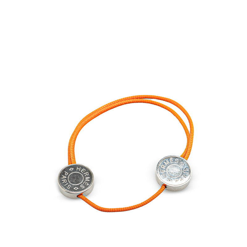 エルメス セリエ コード ブレスレット シルバー オレンジ メタル レディース HERMES 【中古】