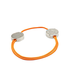 エルメス セリエ コード ブレスレット シルバー オレンジ メタル レディース HERMES 【中古】