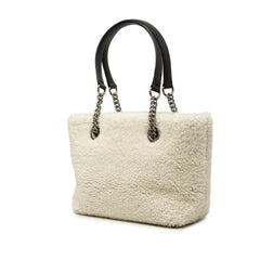 バレンシアガ デューティフリー トートバッグ 759941 ホワイト ブラック ボア レザー レディース BALENCIAGA 中古