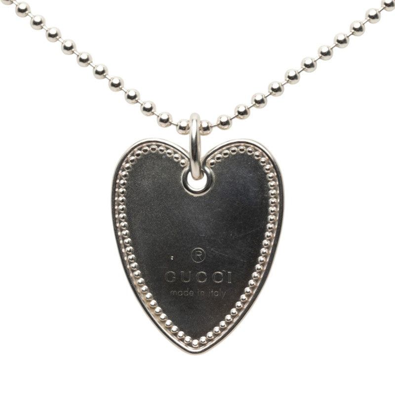 グッチ ハート ネックレス ボールチェーン SV925 シルバー レディース GUCCI 【中古】
