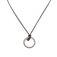 ブルガリ ロゴ チャーム キーリング ネックレス ブラック SV925 シルバー レディース BVLGARI 【中古】