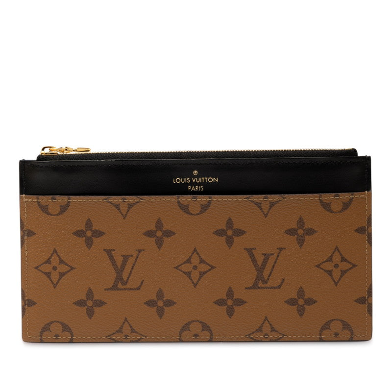 ルイ ヴィトン モノグラム リバース スリム パース 長財布 M80390 マカロン PVC レザー レディース LOUIS VUITTON 【中古】