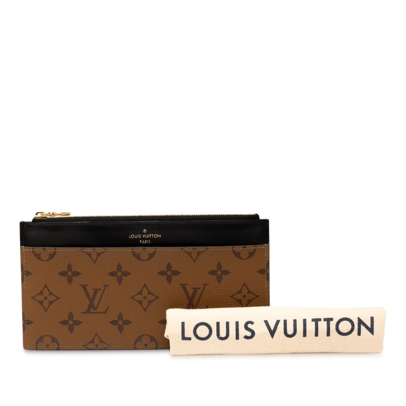ルイ ヴィトン モノグラム リバース スリム パース 長財布 M80390 マカロン PVC レザー レディース LOUIS VUITTON 【中古】