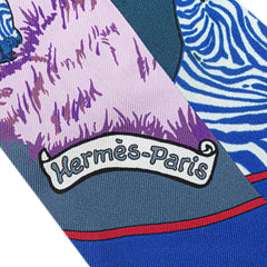 エルメス ツイリー LES ZEBRES ゼブラ スカーフ ネイビー ブルー マルチカラー シルク レディース HERMES 【中古】