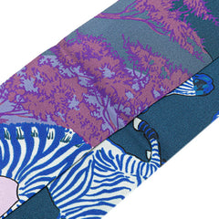 エルメス ツイリー LES ZEBRES ゼブラ スカーフ ネイビー ブルー マルチカラー シルク レディース HERMES 【中古】