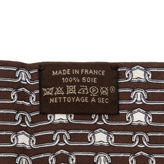エルメス ツイリー Effet Kaleidoscope カレイドスコープ エフェクト スカーフ ブラウン ホワイト シルク レディース HERMES 【中古】