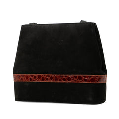 サルヴァトーレフェラガモ 斜め掛け ショルダーバッグ ブラック ブラウン スウェード レザー レディース Salvatore Ferragamo 【中古】