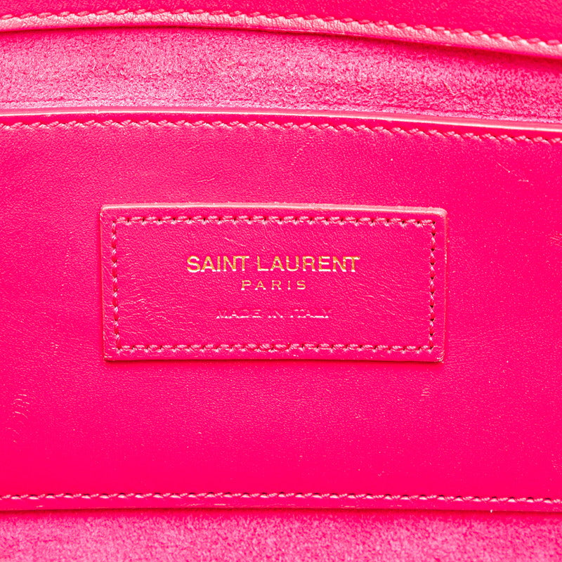 サンローラン ロゴ タッセル チェーン ショルダーバッグ ピンク レザー レディース SAINT LAURENT 【中古】