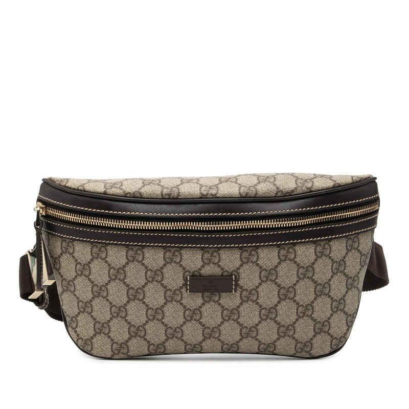 グッチ GGスプリーム ウエストバッグ ボディバッグ 233269 ベージュ ブラウン PVC レザー レディース GUCCI 【中古】