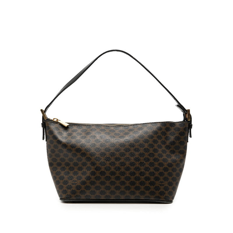 セリーヌ マカダム ハンドバッグ ショルダーバッグ CE00/23 ブラック PVC レザー レディース CELINE 【中古】