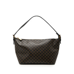 セリーヌ マカダム ハンドバッグ ショルダーバッグ CE00/23 ブラック PVC レザー レディース CELINE 【中古】