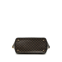 セリーヌ マカダム ハンドバッグ ショルダーバッグ CE00/23 ブラック PVC レザー レディース CELINE 【中古】