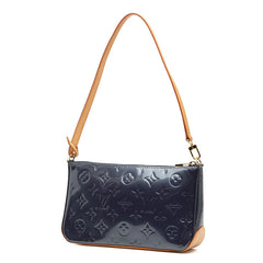 ルイ ヴィトン モノグラム ヴェルニ マロリー スクエア ハンドバッグ アクセサリーポーチ M91332 アンディゴ ブルー パテントレザー レザー レディース LOUIS VUITTON 【中古】