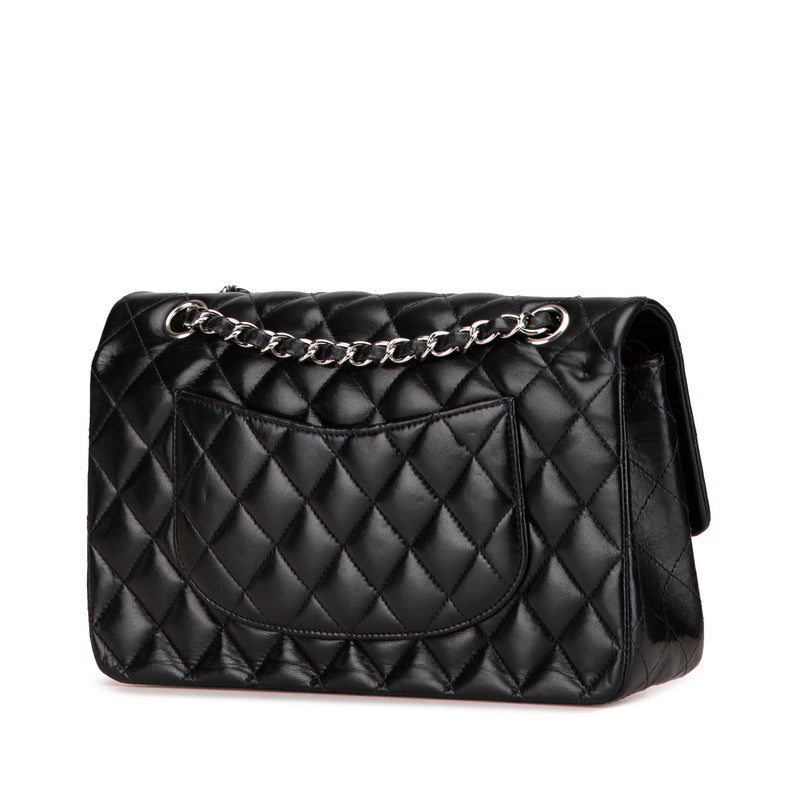 シャネル マトラッセ25 ダブルフラップ ココマーク チェーン ショルダーバッグ ブラック ラムスキン レディース CHANEL 【中古】