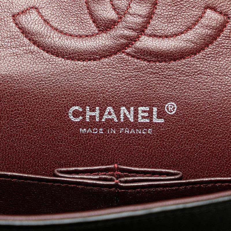 シャネル マトラッセ25 ダブルフラップ ココマーク チェーン ショルダーバッグ ブラック ラムスキン レディース CHANEL 【中古】