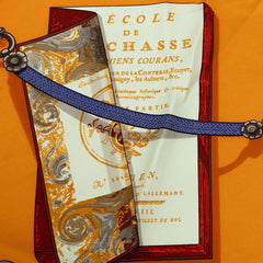 エルメス カレ90 Memoire d’Hermes エルメスの思い出 スカーフ 大判 ネイビー オレンジ系 シルク レディース HERMES 【中古】