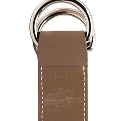 エルメス ロマンス スカーフベルト スカーフリング □N刻印 2010年 ブラウン エトゥープ レザー メタル レディース HERMES 中古