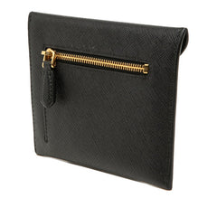 プラダ ロゴ マルチケース カードケース 1MF174 ブラック サフィアーノ レター レディース PRADA 【中古】