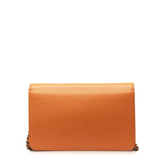 シャネル ココマーク シルバー金具 チェーンウォレット ショルダーバッグ オレンジ キャビアスキン レディース CHANEL 【中古】