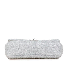 シャネル プールトゥ グリッター チェーン ショルダーバッグ A91984 シルバー マイクロファイバー ラムスキン レディース CHANEL 【中古】