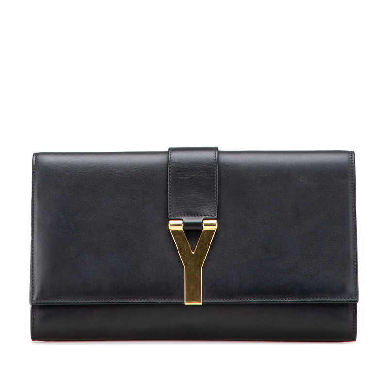 サンローラン Yライン クラッチバッグ 311213 ブラック レザー レディース SAINT LAURENT 【中古】