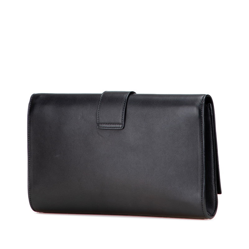 サンローラン Yライン クラッチバッグ 311213 ブラック レザー レディース SAINT LAURENT 【中古】