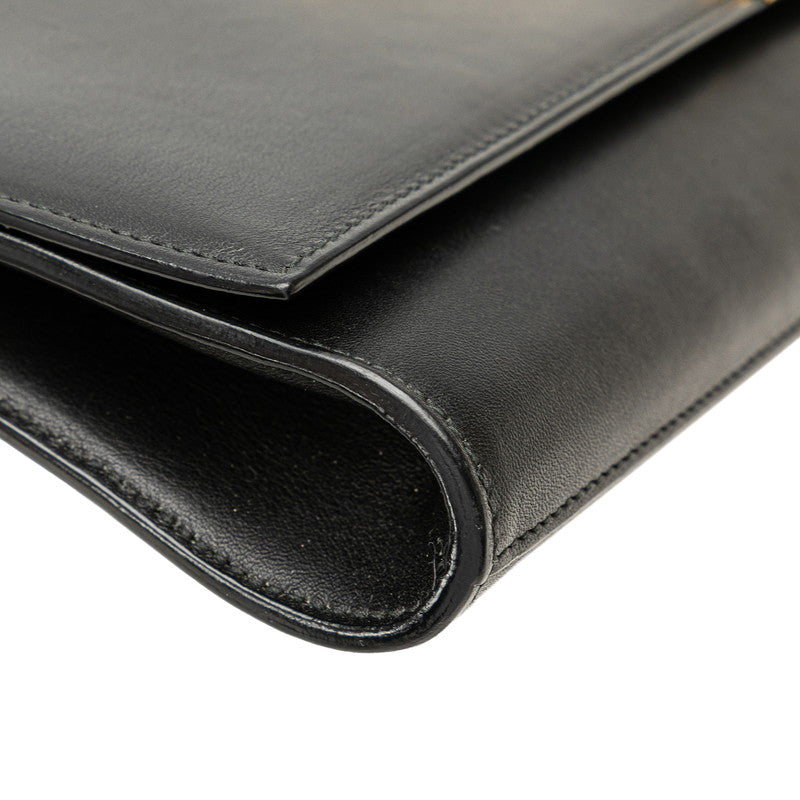 サンローラン Yライン クラッチバッグ 311213 ブラック レザー レディース SAINT LAURENT 【中古】