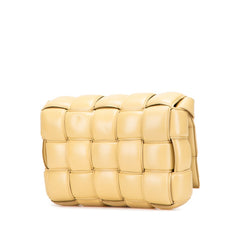 ボッテガヴェネタ マキシイントレチャート パデット カセット ショルダーバッグ イエロー レザー レディース BOTTEGAVENETA 【中古】