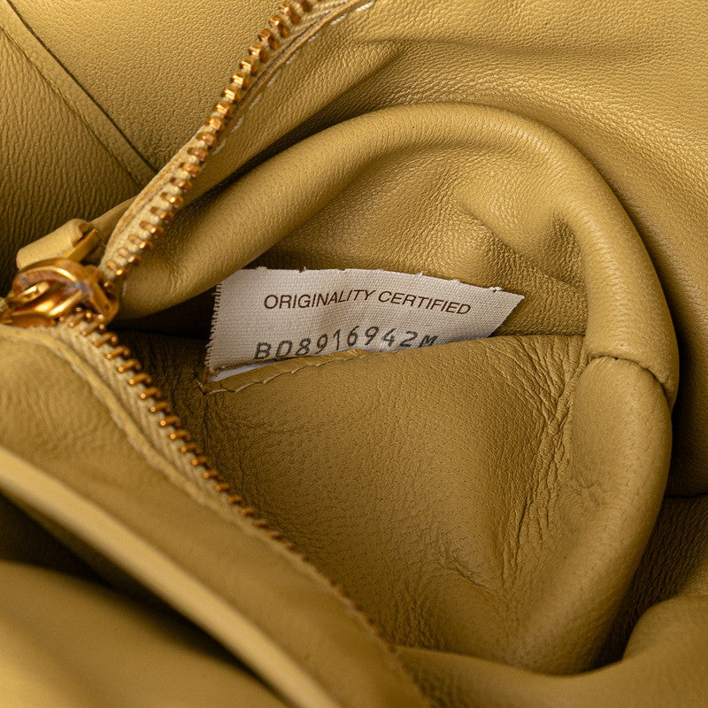 ボッテガヴェネタ マキシイントレチャート パデット カセット ショルダーバッグ イエロー レザー レディース BOTTEGAVENETA 【中古】