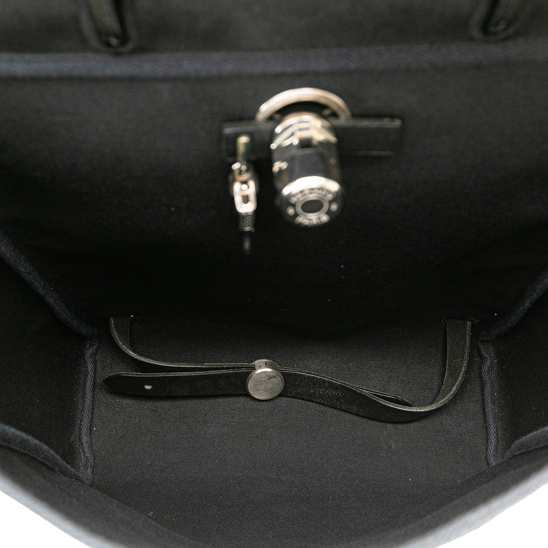 エルメス エールバッグ アドPM リュック バックパック ハンドバッグ 2WAY ブラック トワルオフィシエ レザー レディース HERMES 【中古】