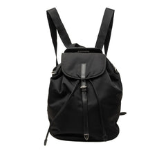 プラダ ロゴ リュック バックパック ブラック ナイロン レザー レディース PRADA 中古