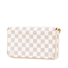 ルイ ヴィトン ダミエ アズール ポシェット フェリシー チェーン ショルダーバッグ ポシェット N40491 アイボリー PVC レザー レディース LOUIS VUITTON 【中古】