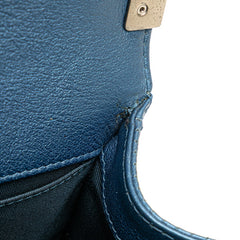 シャネル マトラッセ ココマーク ボーイシャネル チェーン ショルダーバッグ ブルー パンチングレザー レディース CHANEL 【中古】