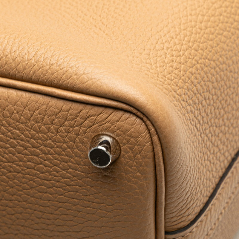 エルメス ピコタンロックPM ハンドバッグ ビスキュイ ベージュ系 シルバー金具 トリヨンクレマンス レディース HERMES 【中古】
