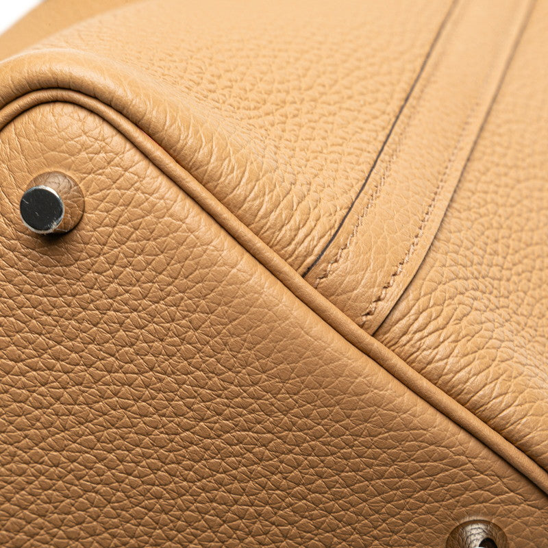 エルメス ピコタンロックPM ハンドバッグ ビスキュイ ベージュ系 シルバー金具 トリヨンクレマンス レディース HERMES 【中古】
