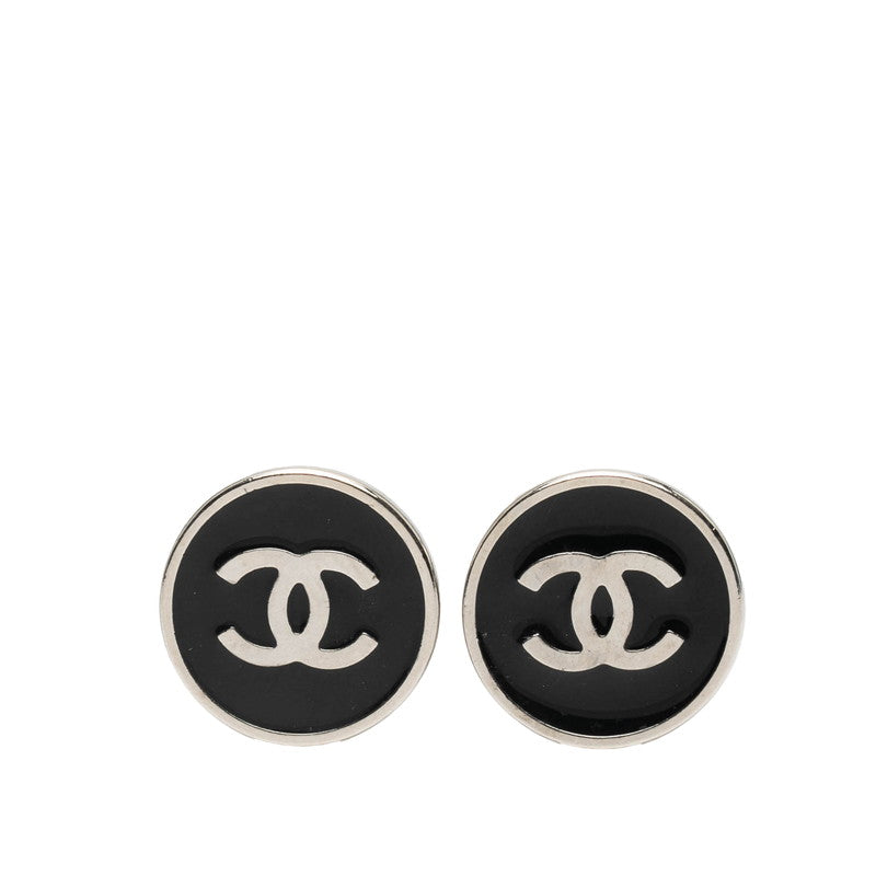 シャネル ココマーク イヤリング シルバー ブラック メタル レディース CHANEL 【中古】