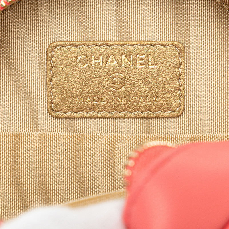 シャネル マトラッセ ココマーク ラウンド チェーン ショルダーバッグ ピンク ラムスキン レディース CHANEL 【中古】