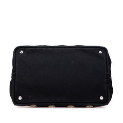 プラダ カナパ グロメット 三角ロゴプレート トートバッグ ショルダーバッグ 2WAY 1BG642 ブラック キャンバス レディース PRADA 【中古】