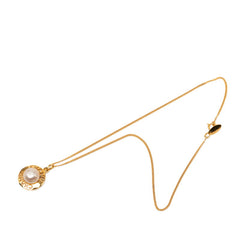 シャネル ヴィンテージ サークル ロゴ ネックレス ゴールド メッキ フェイクパール レディース CHANEL 【中古】