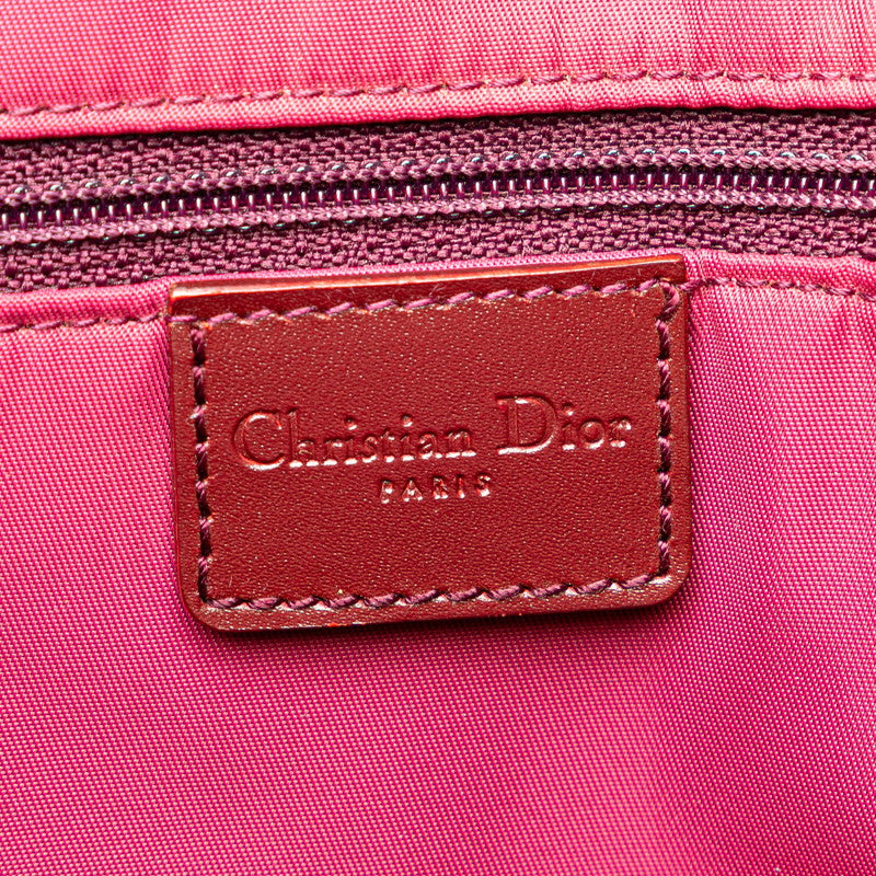 ディオール トロッター トートバッグ ショルダーバッグ ボルドー ワインレッド キャンバス レザー レディース Dior 【中古】