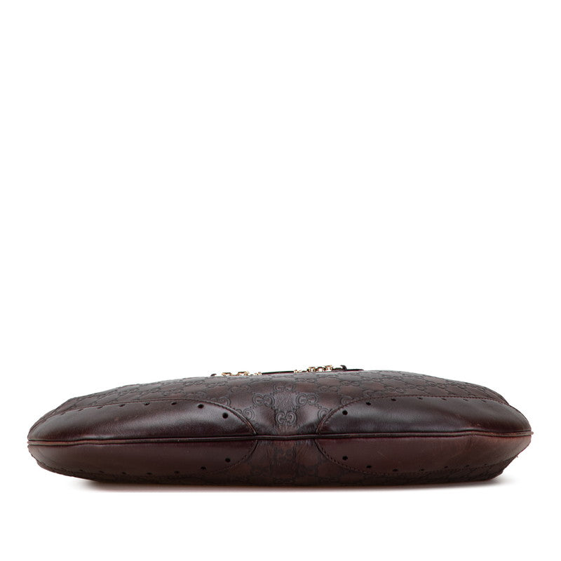 グッチ グッチシマ 斜め掛け ショルダーバッグ 145991 ブラウン レザー レディース GUCCI 【中古】