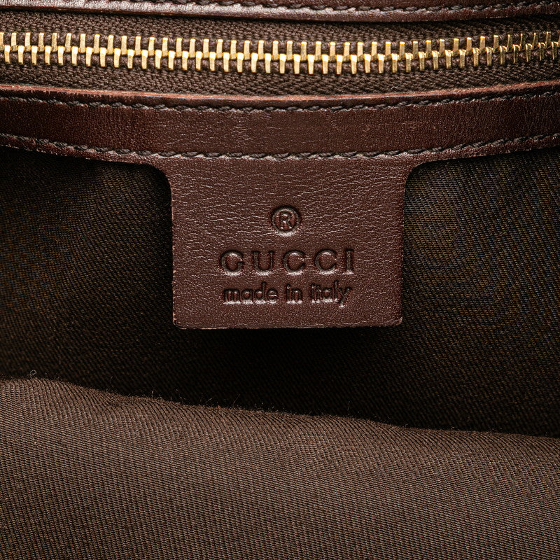 グッチ グッチシマ 斜め掛け ショルダーバッグ 145991 ブラウン レザー レディース GUCCI 【中古】