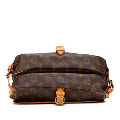 ルイ ヴィトン モノグラム ソミュール30 斜めがけ ショルダーバッグ M42256 ブラウン PVC レザー レディース LOUIS VUITTON 【中古】