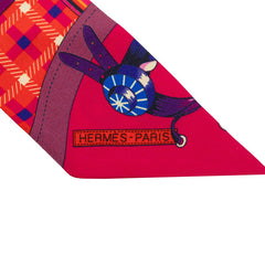 エルメス ツイリー Les Voitures Nouvelle 馬車の変遷 スカーフ ピンク マルチカラー シルク レディース HERMES 【中古】
