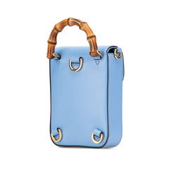 グッチ バンブー ミニ リュック バックパック 702106 ライトブルー レザー レディース GUCCI 【中古】