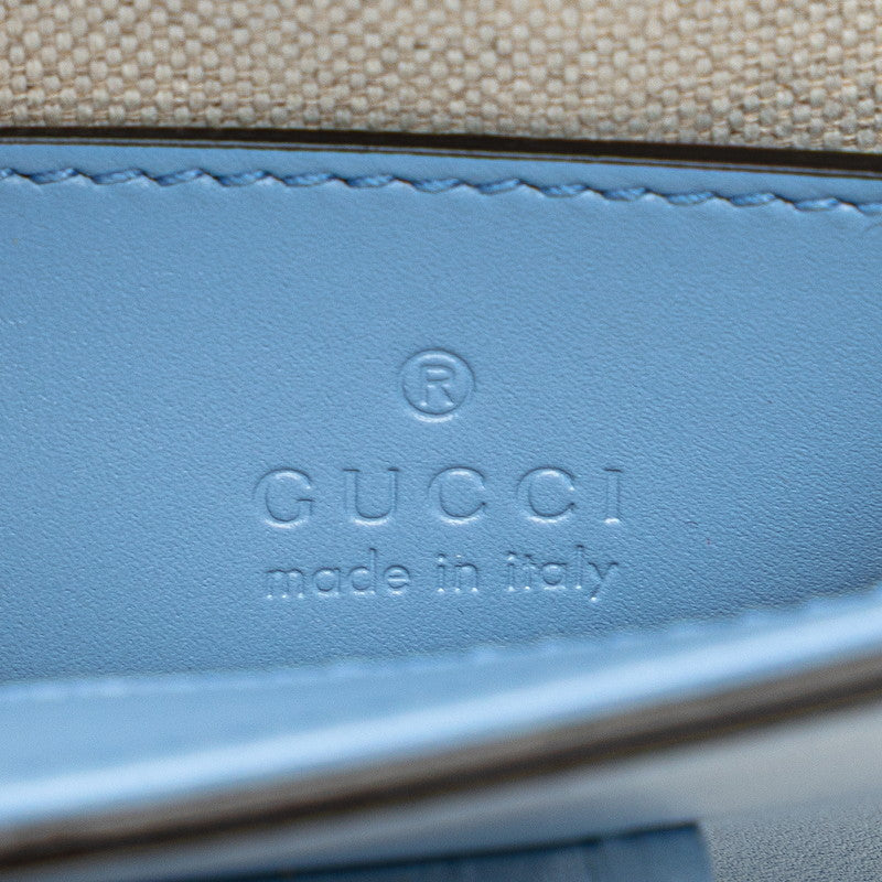 グッチ バンブー ミニ リュック バックパック 702106 ライトブルー レザー レディース GUCCI 【中古】